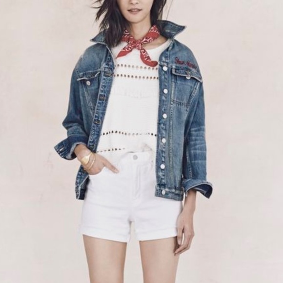 Madewell Pants - Madewell White Denim Jean Shorts